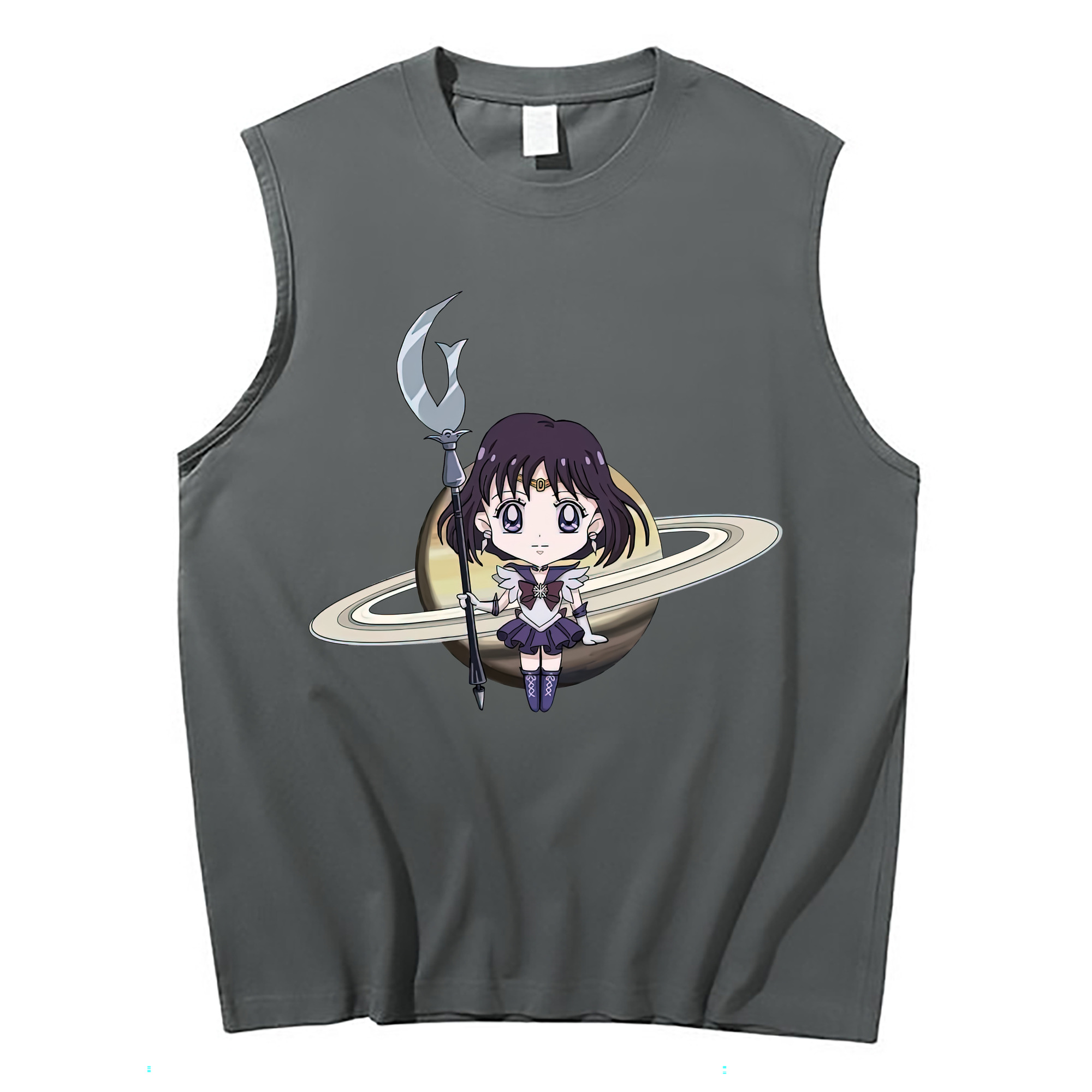 （画像用） 美少女戦士セーラームーン 土萠ほたる Sailor Moon Tomoe Hotaru （セーラーサターン；Sailor Saturn） コットン100％タンクトップ（フロントプリント）